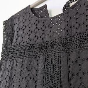 Eyelet sheath dress with pockets